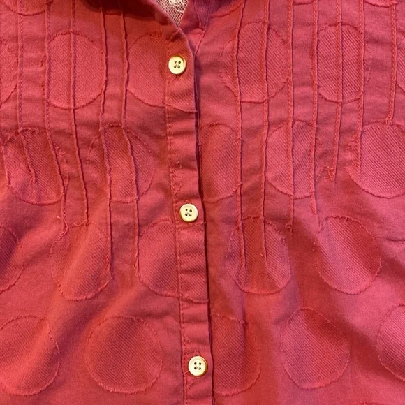 Isabella Sinclair Textured‎ Dot Mixed Fabric Top Size XS Pink Cottagecore - Picture 6 of 13